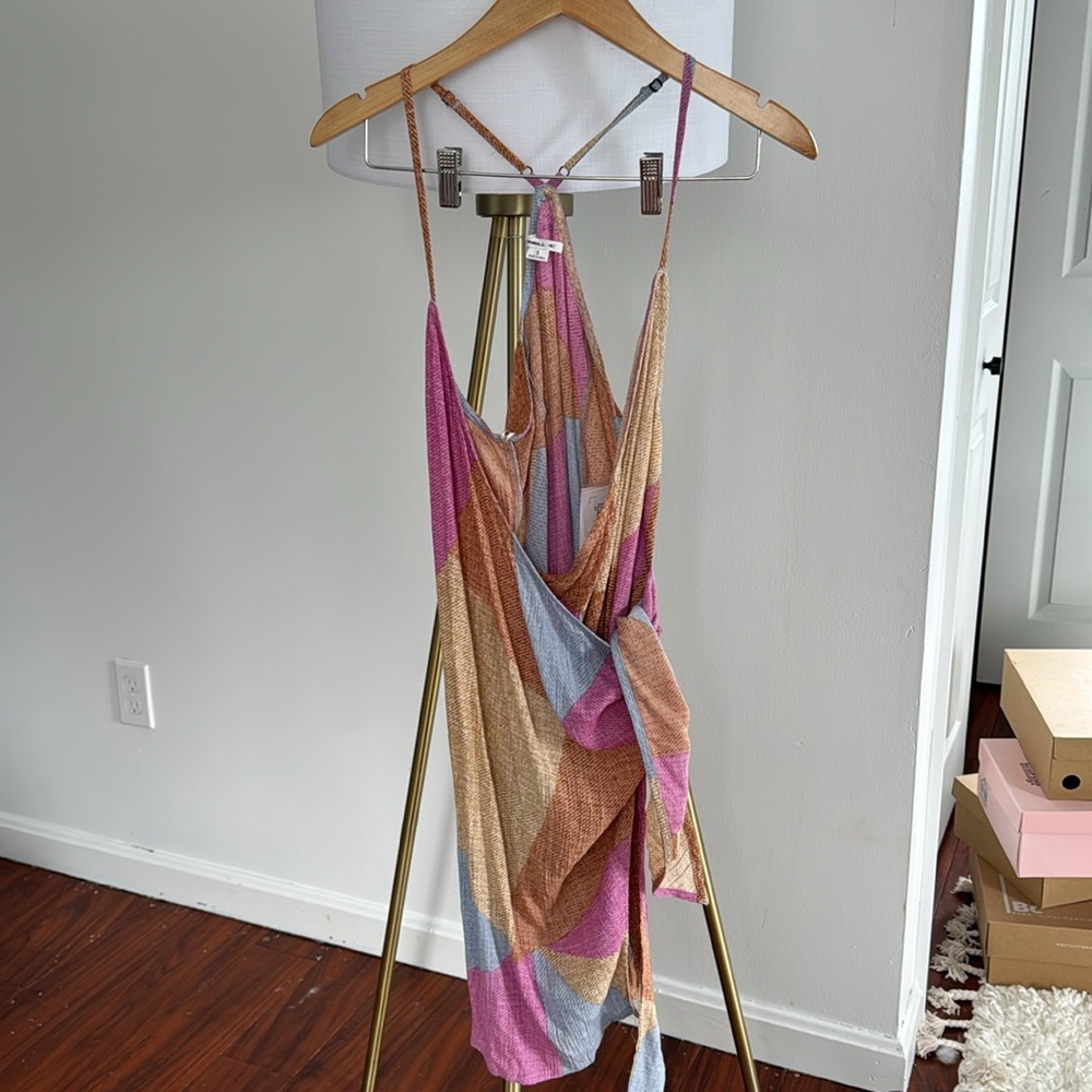 Multicolor wrap dress, ONeill, small, new with tags